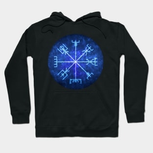 Vegvisir, Icelandic Magical Stave Wrought in Ice Fire Hoodie